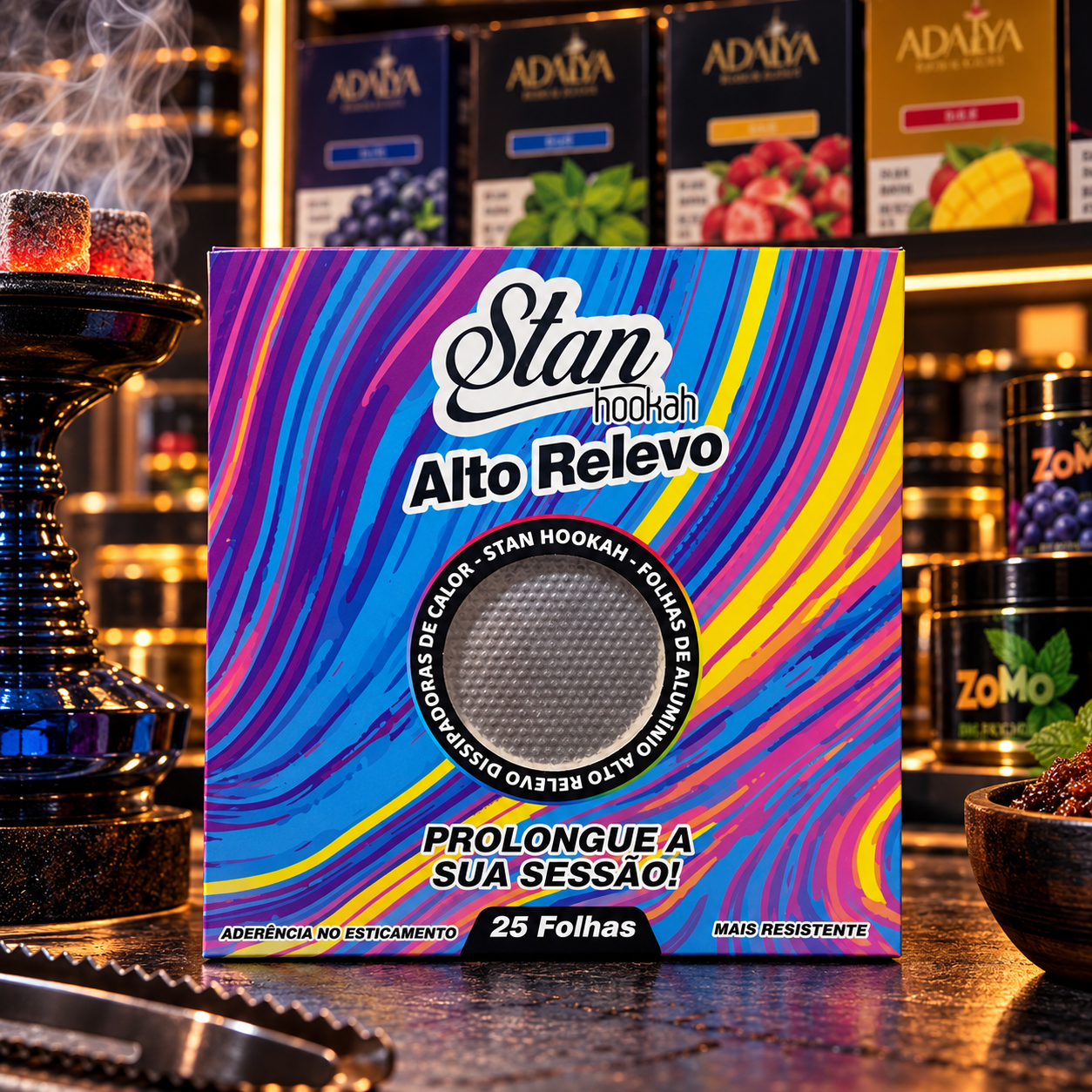 Alumínio Stan Hookah Alto Relevo - 25 Unidades